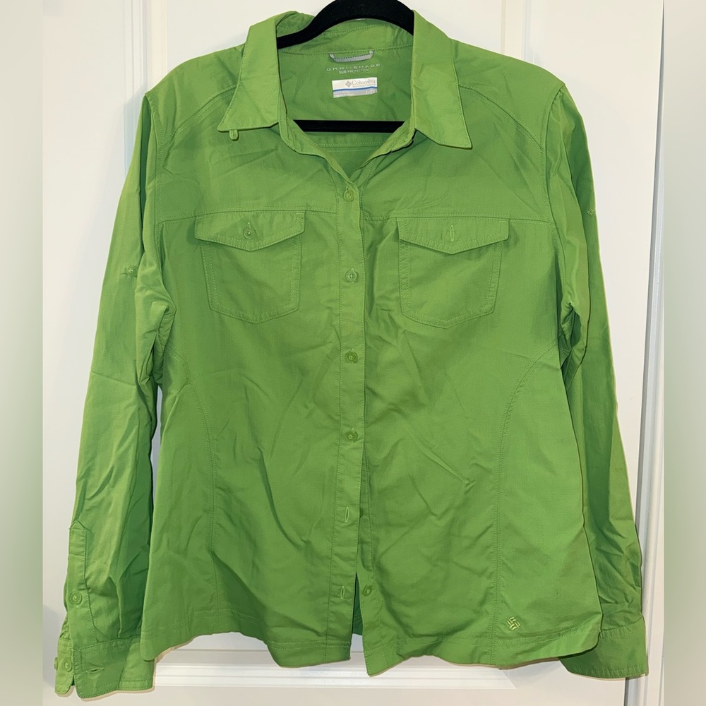 Columbia Women's Long Sleeve Button-Front Shirt - Green